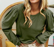 Green Thermal Long Sleeve Crew Neck Top