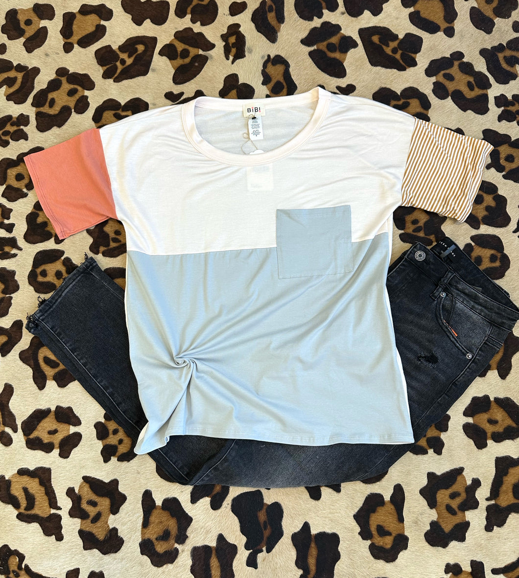 Color Block Pocket Tee