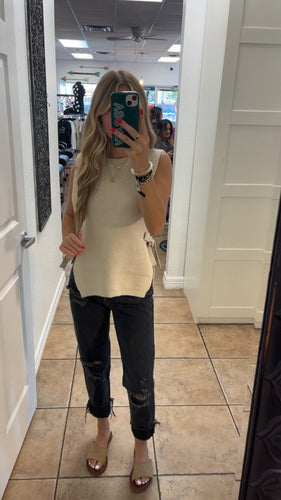 Side tie sweater vest