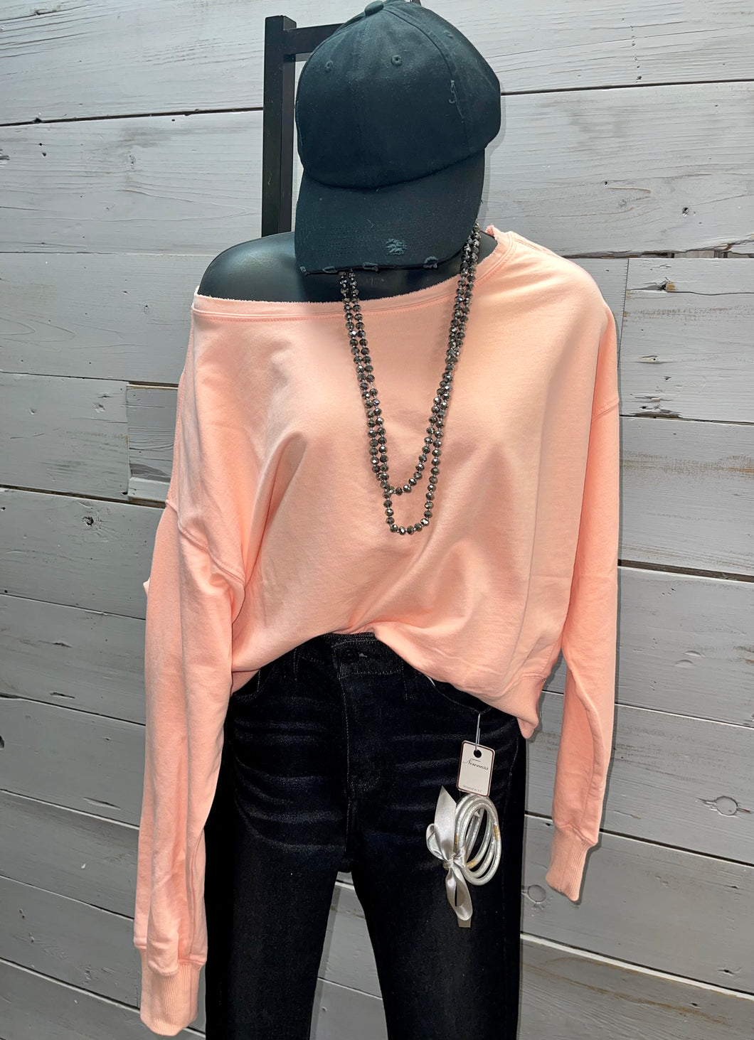 Blush Loose Fit Cropped Sweater