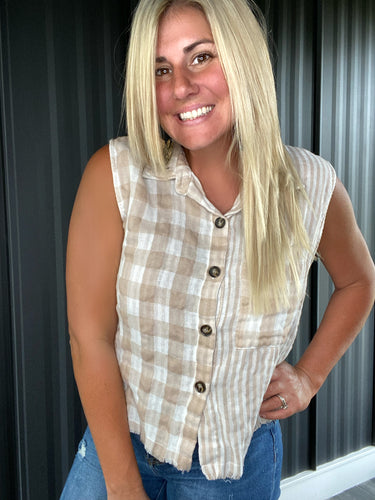 Washed Vintage Plaid Sleeveless