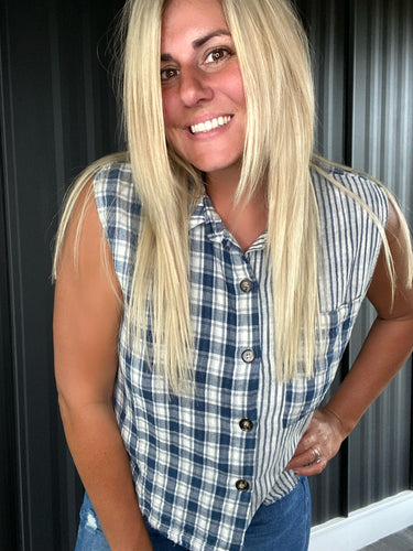 Washed Vintge Plaid Sleeveless